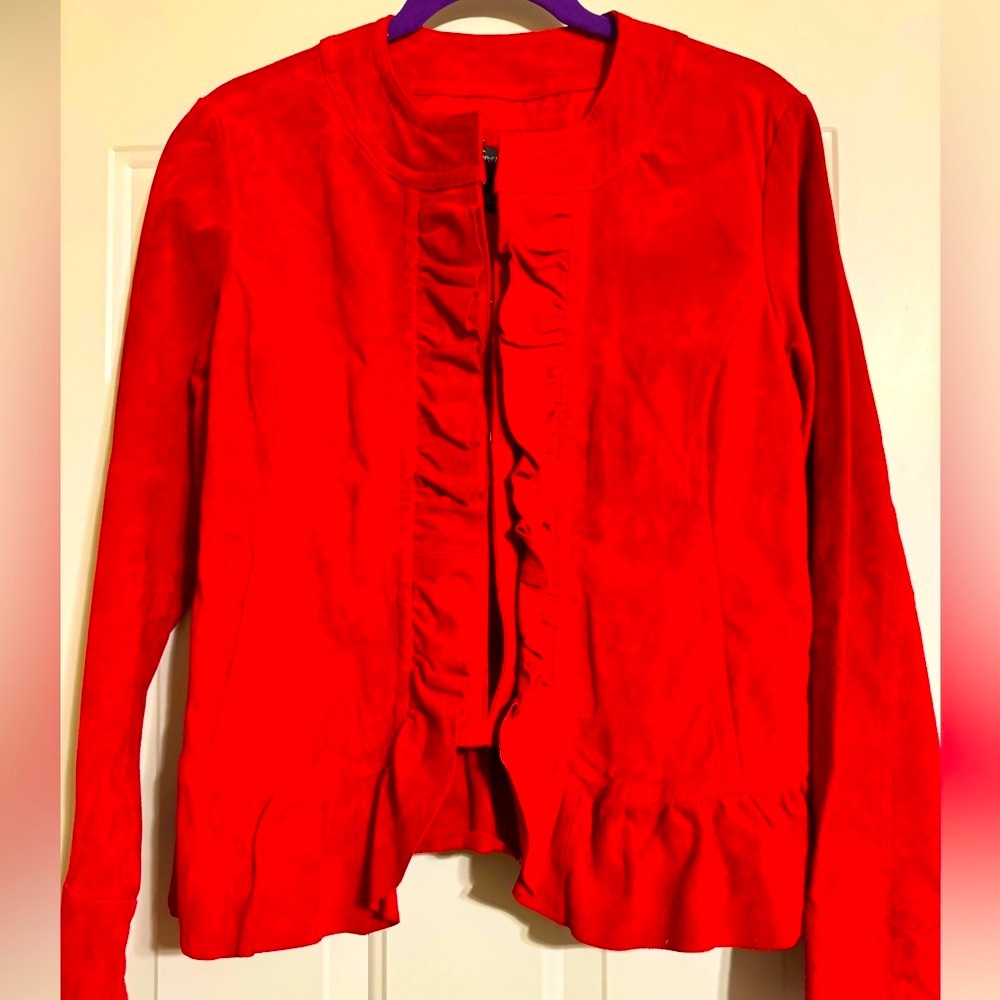 Suede Jacket With Ruffles - image 1